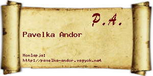 Pavelka Andor névjegykártya