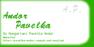andor pavelka business card